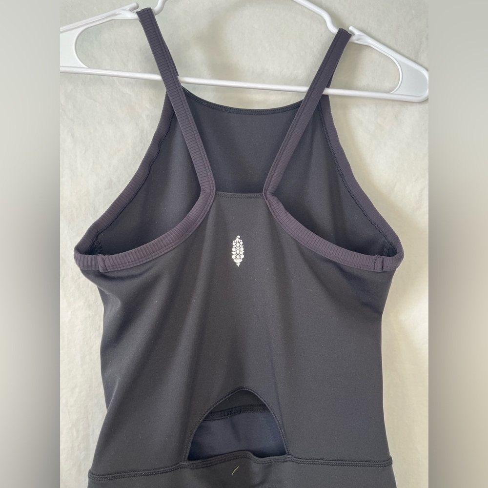 Free People Movement Black One‑piece Jumpsuit racer back, halter top woman’s xsm - Picture 4 of 8